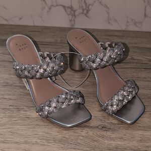 Silver Braided Women's Sandals